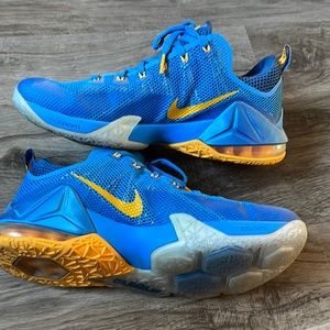 Mens Nike Lebron James 12 Low XII Blue & Yellow 724557-484 Size 12
